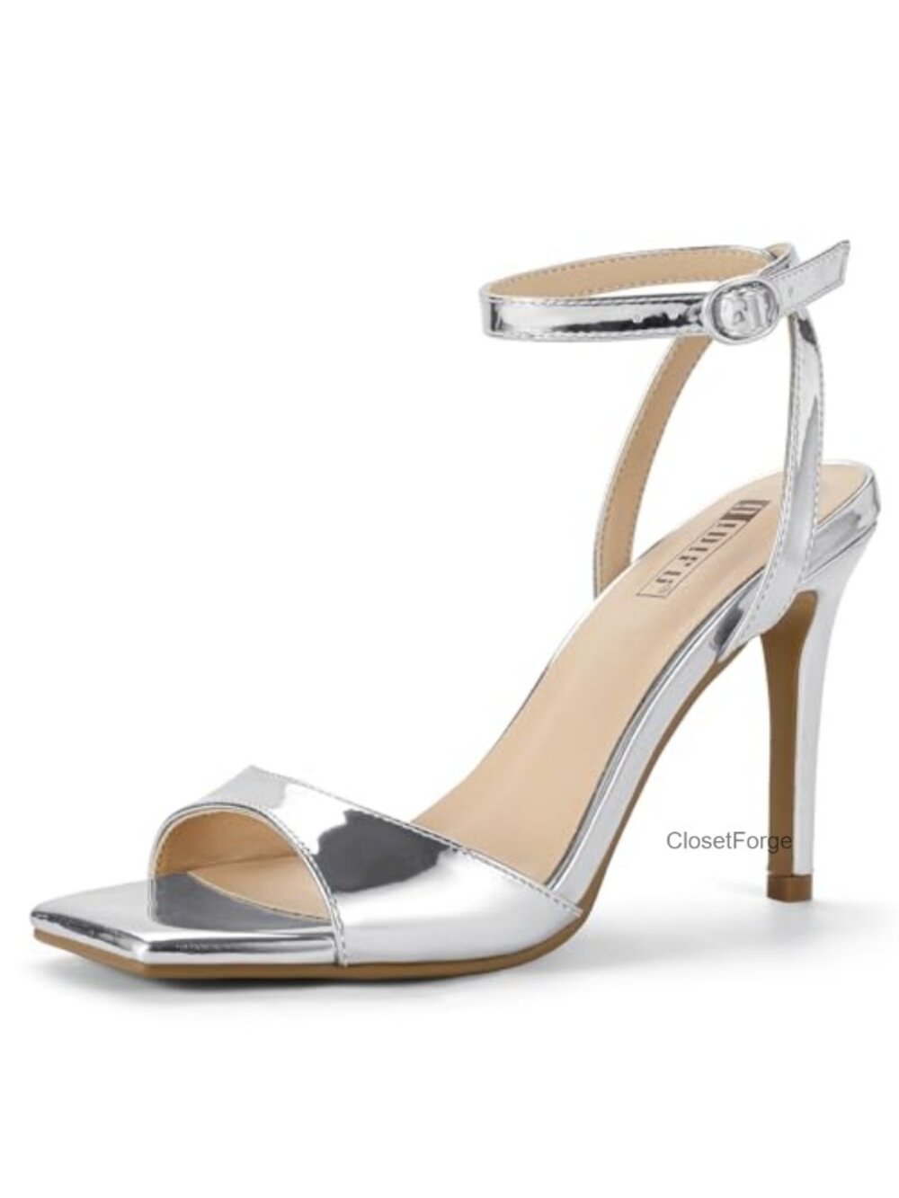 IDIFU High Stiletto Heels Square Open Toe Strappy Heeled Sandals